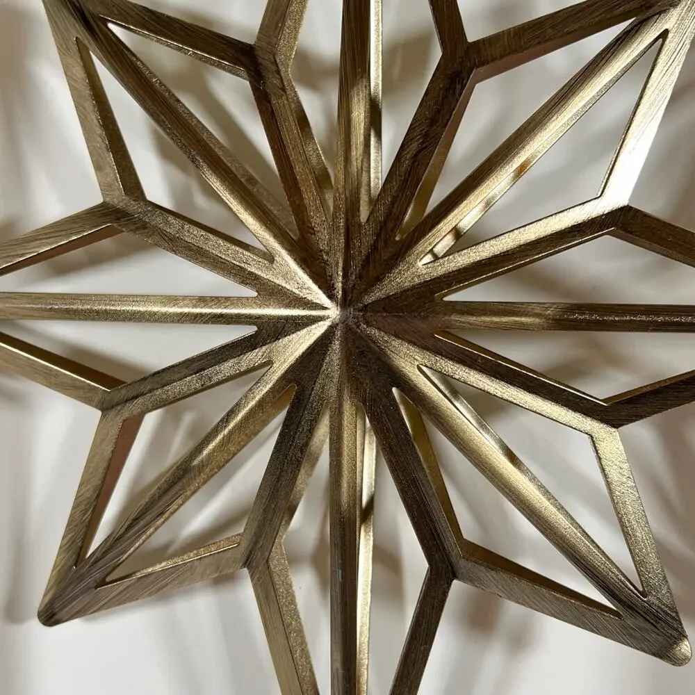 Hearth & Hand Magnolia Antique Brass Finish Star Christmas Tree Topper 13”